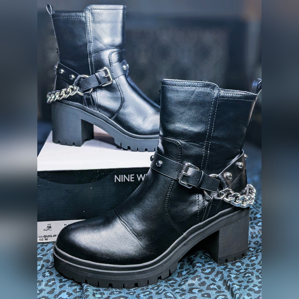 Nine West Quilip 3 heeled boots 10M Black